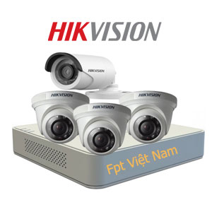 Lắp đặt 4 camera Hikvision giá rẻ 1.0MP