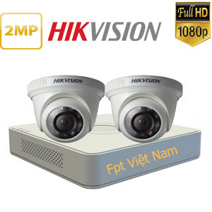 Lắp đặt 2 camera hikvision 2MP Full HD 1080P