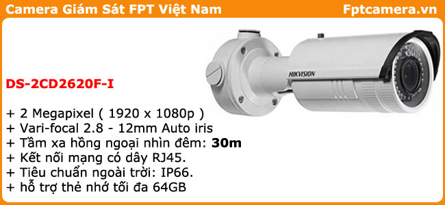 Camera IP Bullet Hikvision DS-2CD2620F-I